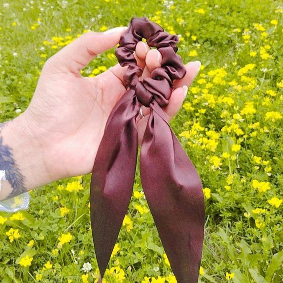 Hair Scrunchies Silk Satin Hair Scarf - Picture 6 of 7